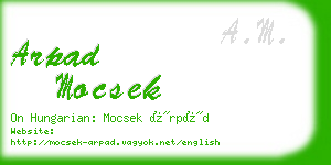 arpad mocsek business card